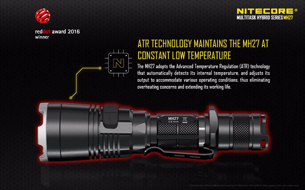 NITECORE MH27 USB Перезаряжаемый фонарик комплект CREE XP-L HI V3 Макс 1000 люмен ручной фонарь луч бросать 462 м тактический фонарь Факел
