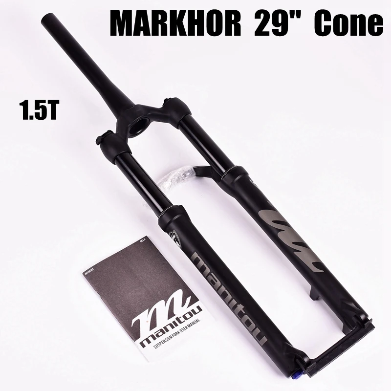 29 Cone black Велосипедная вилка Manitou MARKHOR Велосипедная вилка 26 27,5 дюймов 29er горная вилка для горного велосипеда масло для подвески и газовая вилка Дистанционный Замок 1635 г - Цвет: 29 Cone black