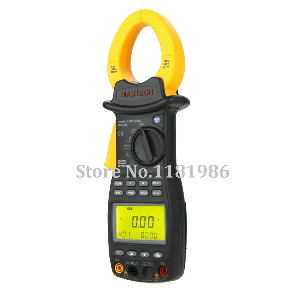 MASTECH MS2205 3 фазы TRMS цифровой энергии клещи Мощность коррекция коэффициента метр мультиметр V/A/W/ВА/кВА/кВАр/Гц/кВт/PF