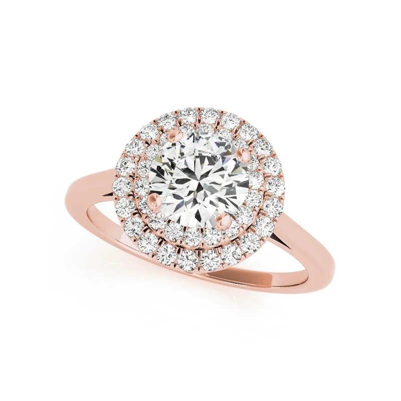 AINUOSHI роскошные женские кольца желтого золота розового с круглой огранкой 1ct Halo