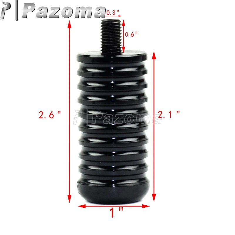 PAZOMA 8mm Bolt CNC Aluminum Black O-ring Ribbed Shifter Peg for Harley 883R 883L 48 Sportster Rough Crafts | Автомобили и