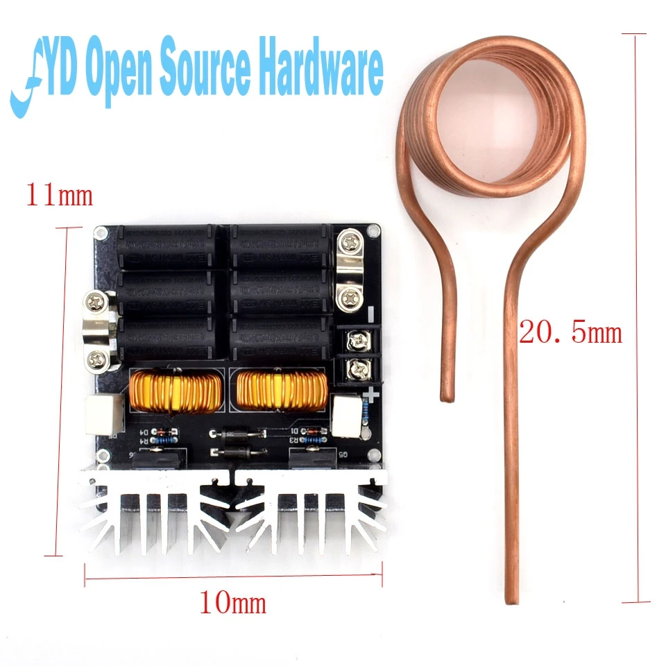 

Низковольтная индукционная нагревательная плата ZVS 12-48 В 20A 1000 Вт, высокочастотный модуль индукционной нагревательной машины