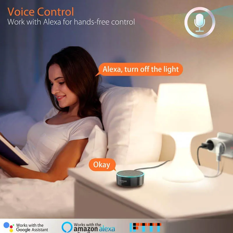16A 2300 Вт 50 Гц WiFi смарт Мощность ЕС Стабилизатор напряжения с 2 розетка Smart Home