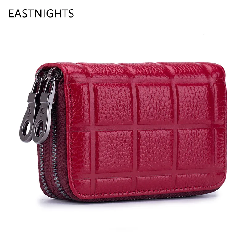 Красный EASTNIGHTS Натуральная кожа ID кредитный держатель для карт для мужчин Rfid женщин место бизнес имя карты кошелек портмоне TW2725 - Цвет: Красный