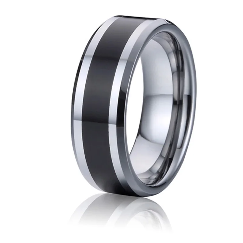 

Классические черные мужские ювелирные изделия из карбид вольфрама 8 мм обручальные кольца для пар для мужчин Подарок на годовщину
