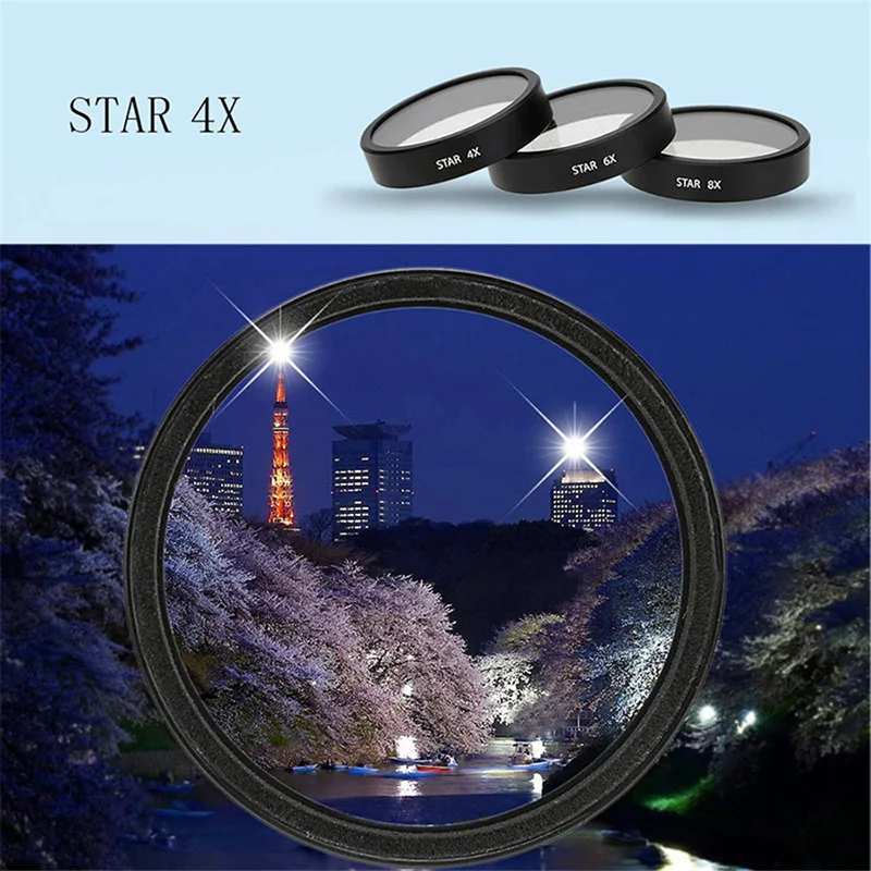 Sunnylife для DJI Phantom 3 Advanced Professional Standard Camera Gimbal Lens 4X 6X 8X Star Filter 4|star filter|filter ndnd filter |