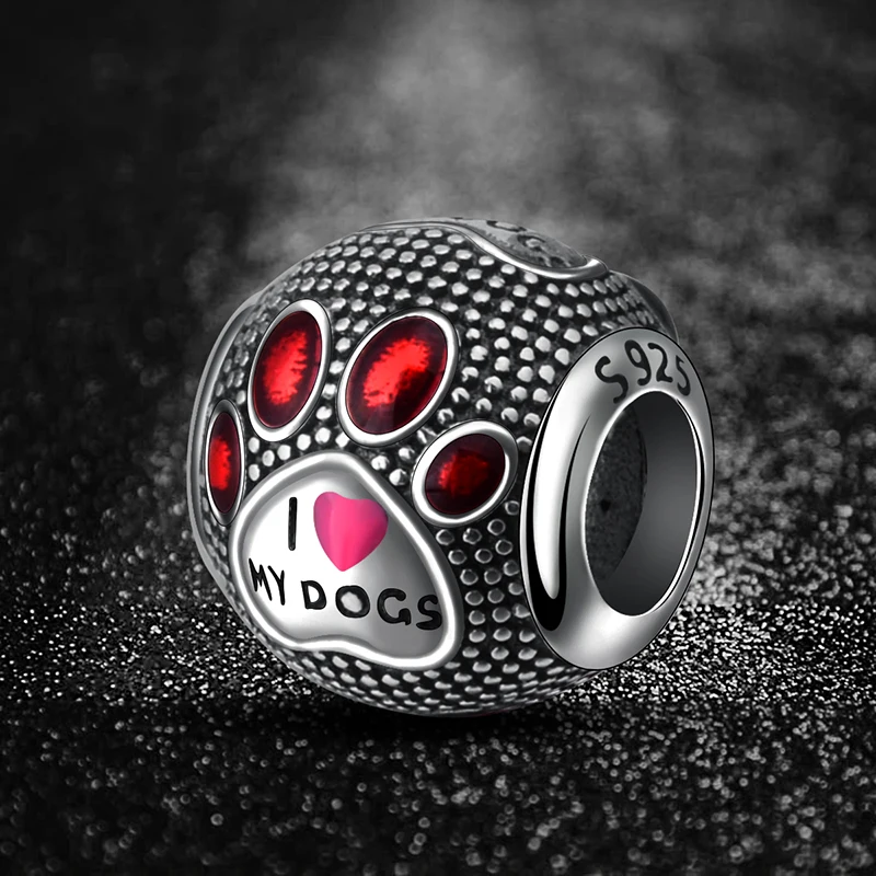 Angel Caller 925 Sterling Silver Charms Pets Footprint S925 Bead Charm fit Bracelets &amp Bangles for Women Jewelry Gift Z068 | Украшения и