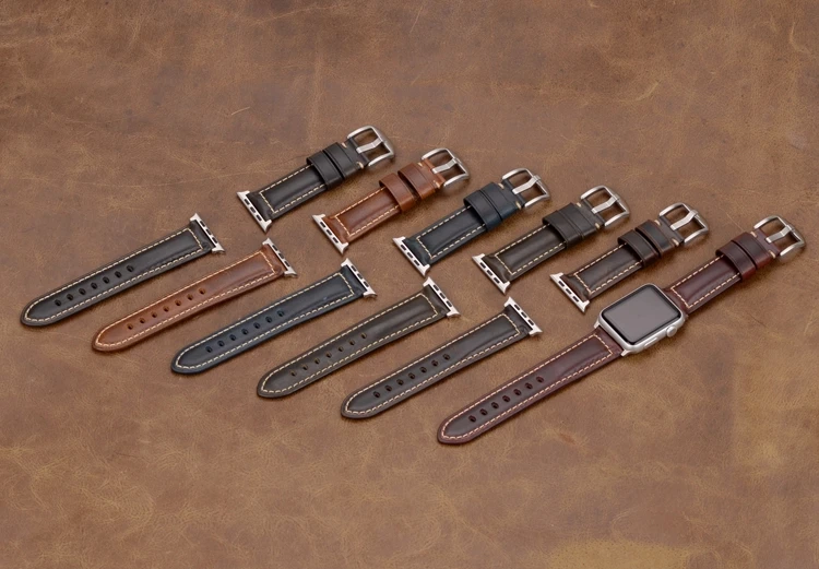 EACHE Oil Wax ремешок из натуральной кожи I Watch кожаный Apple watch Band Series 1& 2& 3