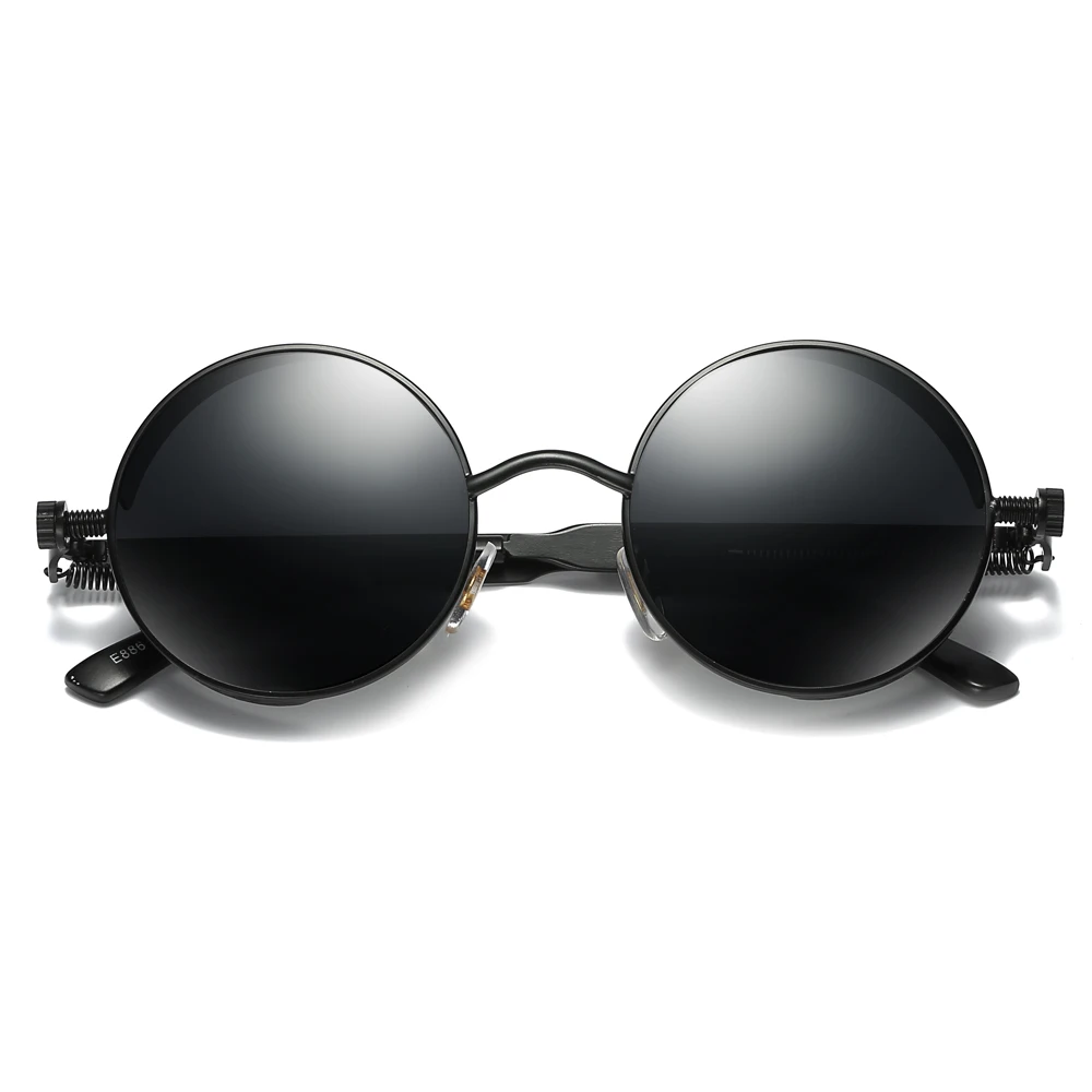 Стимпанк Круглый Солнцезащитные очки для женщин поляризационные мужчин унисекс