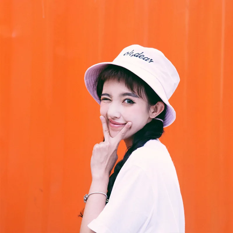 Spring and summer couples travel concentric lock embroidery fisherman hat fresh leisure sun wild folding basin cap | Аксессуары для