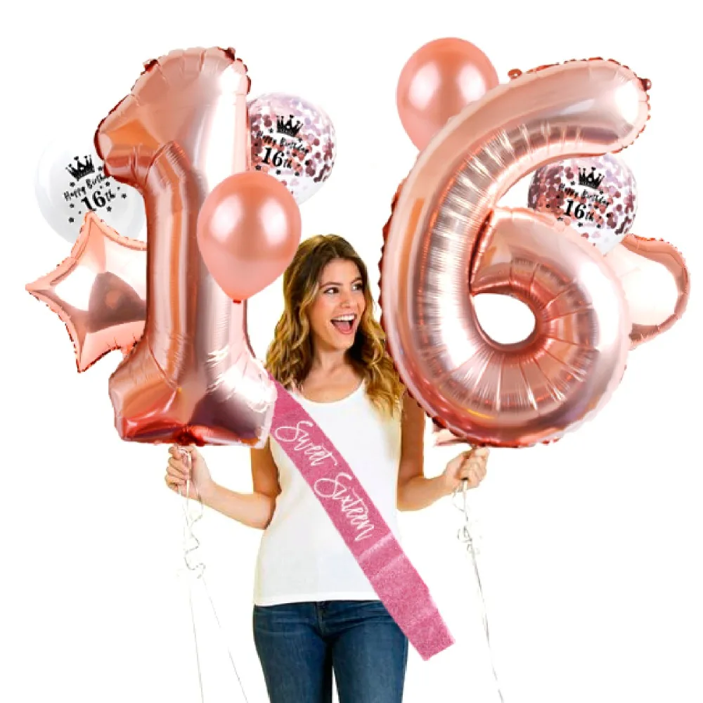 FENGRISE 16-й декор для вечеринки в честь Дня Рождения шестнадцать дней рождения набор