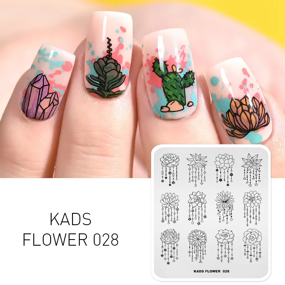 KADS шаблон для ногтей DIY штамп изображение пластина прямоугольные пластины