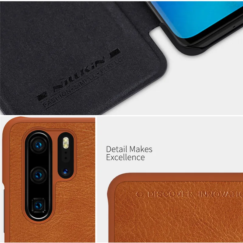 Nillkin Qin Series Винтаж чехол из искусственной кожи с защелкой для huawei P30/P30 Pro/P30 Lite Nova 4e