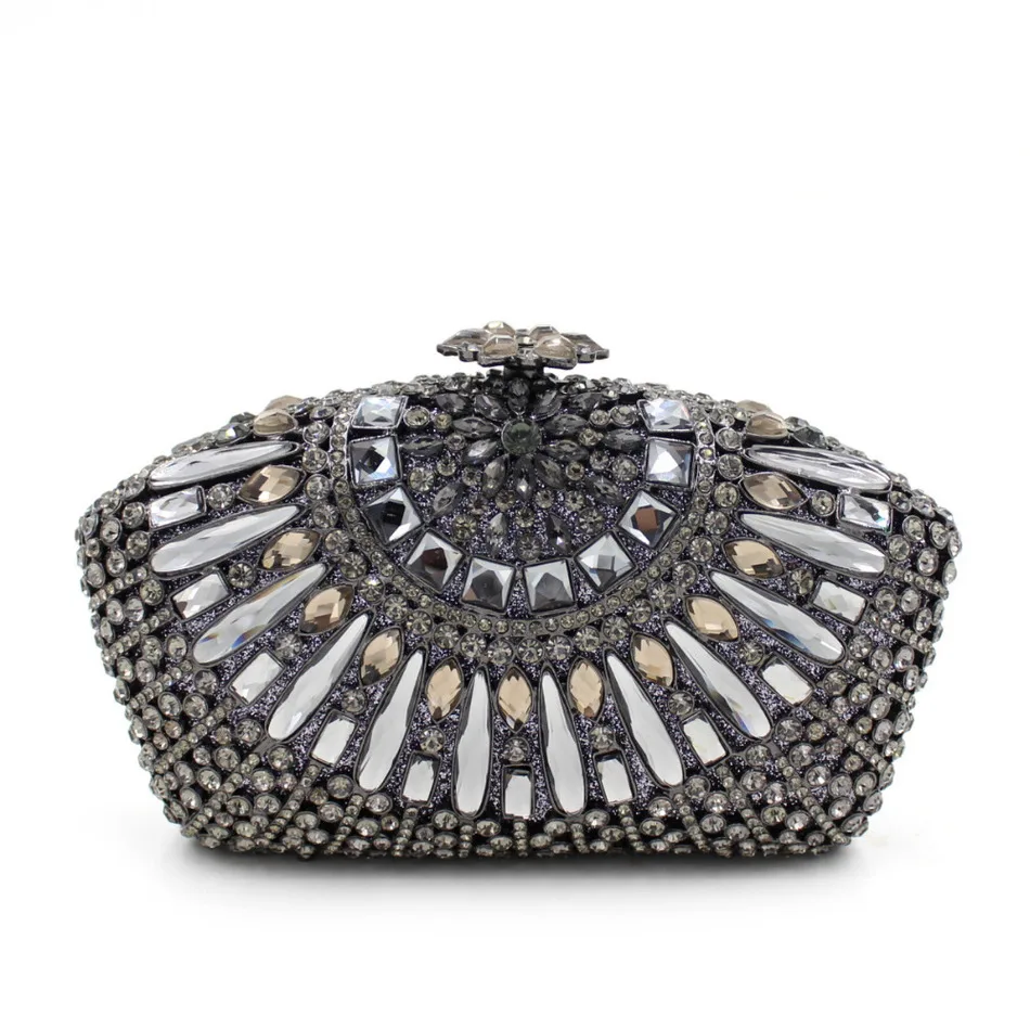 Natassie Для женщин вечерние серебряные Сумки Кристалл партия сумка женская Клатчи и