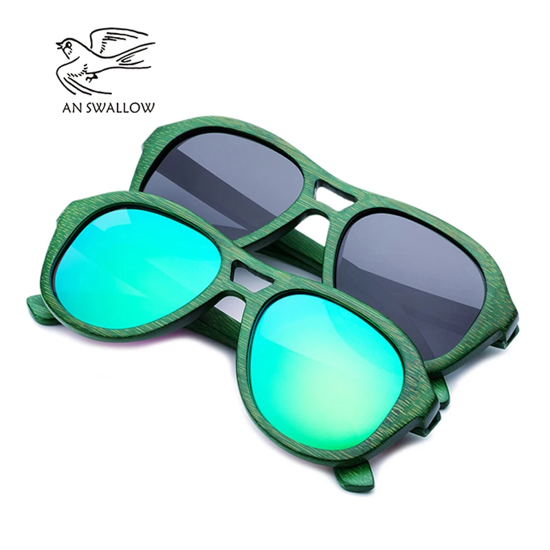 AN SWALLOW Real Wood Sunglasses Polarized Wooden Glasses UV400 Bamboo Brand Sun With Case | Аксессуары для одежды