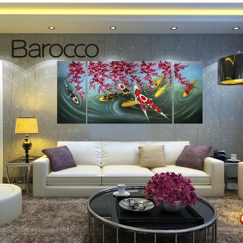 

Modern Abstract Home Wall Art Oil Painting On Canvas Nine fish Home decoration painting no framed