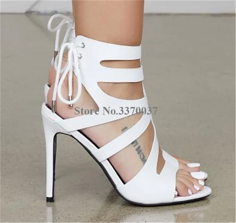 

Босоножки женские замшевые на высоком каблуке-шпильке, модные туфли с вырезами, со шнуровкой сзади, классические туфли, белый цвет