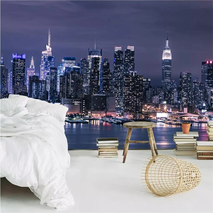 Обои на заказ 3d фотообои современные городской бар с ночным видением KTV обои для