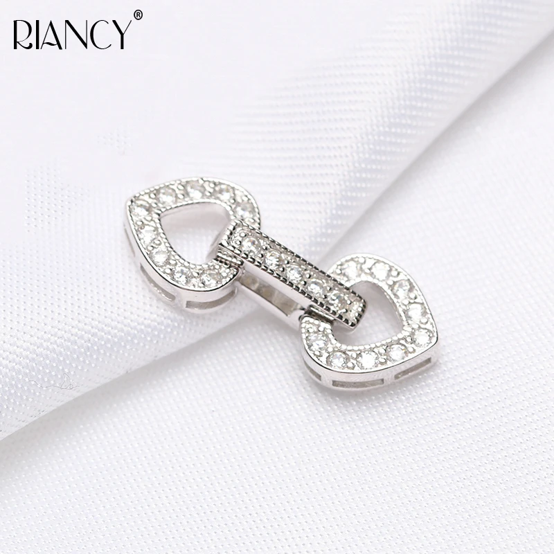 

DIY Jewelry Accessories pearl Necklace Bracelet Button love Zircon Multilayer Button long Pearl Necklace Buckle