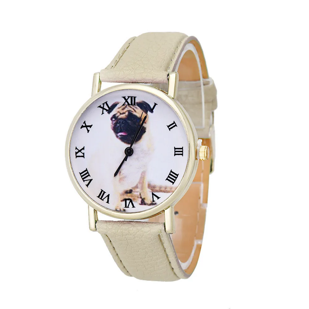 Часы dames horloges Dog нового дизайна часы с изображением мопса Женские кварцевые
