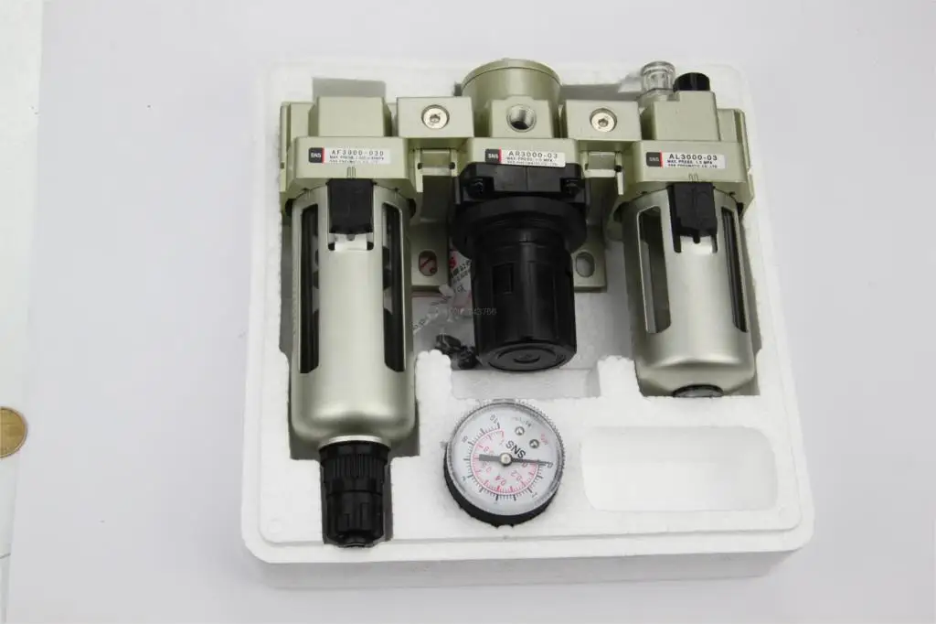 

AC3000-03D 3/8"BSPT SMC type Air Filter F.R.L unit AC series (AF3000-03D +AR3000+AL3000) Modual SNS water separator
