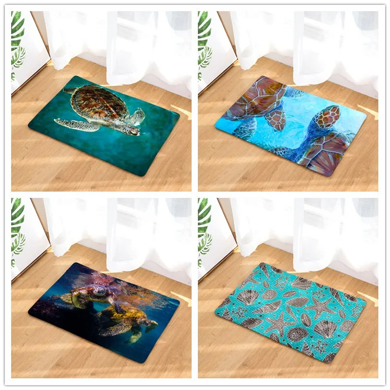 New Anti-Slip Carpets Turtle Print Mats Bathroom Floor Kitchen Rugs 40x60or50x80cm | Дом и сад