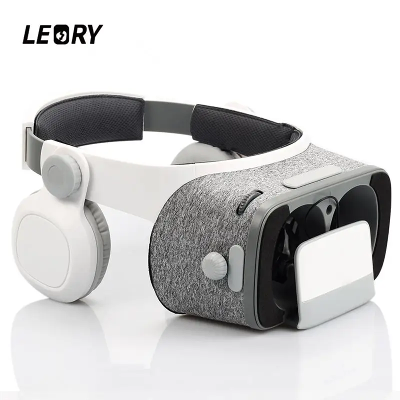 LEORY 3D VR очки Виртуальная реальность RC гарнитура картон VR с пультом дистанционного управления для iOS для Android Daydream смартфон