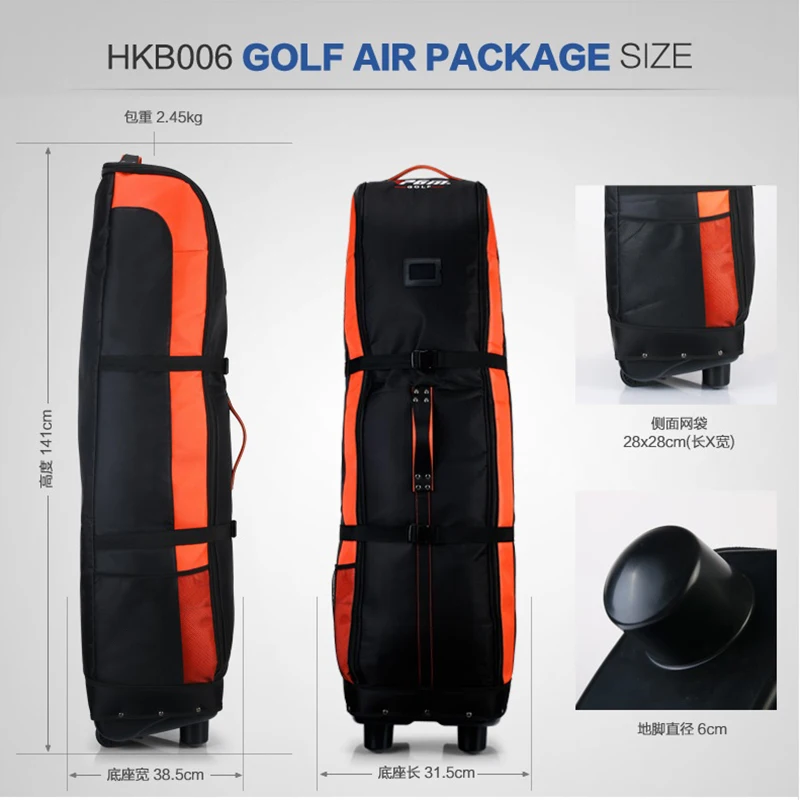 100% Мягкий праздничный Дорожный Чехол для гольфа/чехол с колесами. Прочная сумка