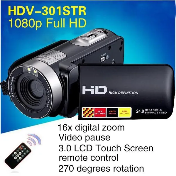 Winait Super Full HD 1080P Цифровая видеокамера высокого качества с ночным видением