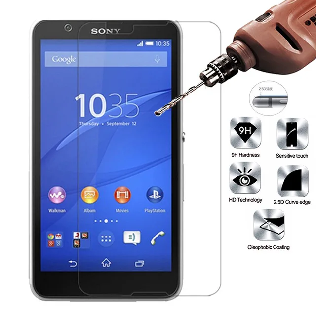 10 шт./лот 2.5D Закаленное стекло для Sony Xperia E4g Dual 9H Высококачественная