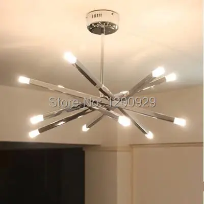 Бесплатная доставка 12 держателей ламп Современная хромированная Подвесная