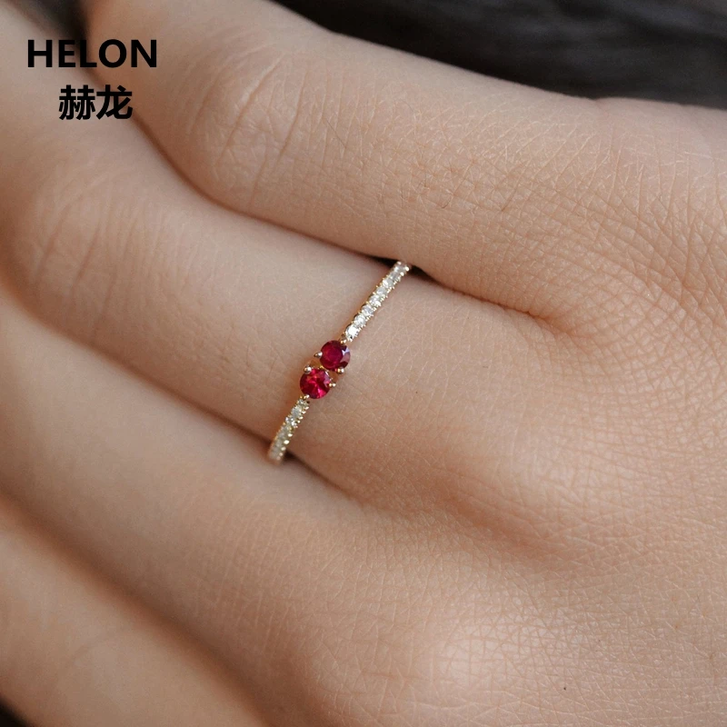 Solid 14k White Gold Natural Diamonds Ruby Engagement Ring for Women Anniversary Wedding Band Yellow Rose Optional | Украшения и