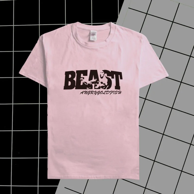 2018 New Brand 100% Cotton Men's T-shirt BEAST Printed female Summer casual short sleeve Letter printing Women's | Мужская