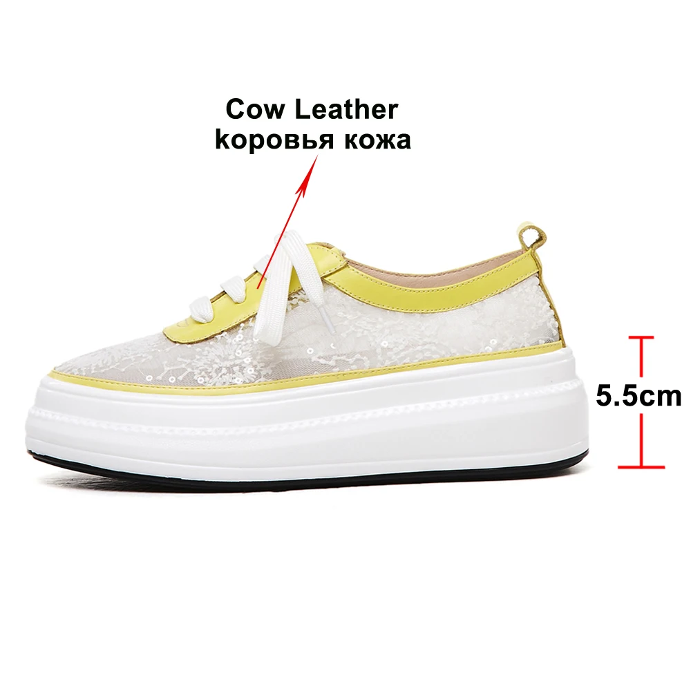 Туфли ANNYMOLI женские из натуральной кожи на плоской платформе с круглым носком