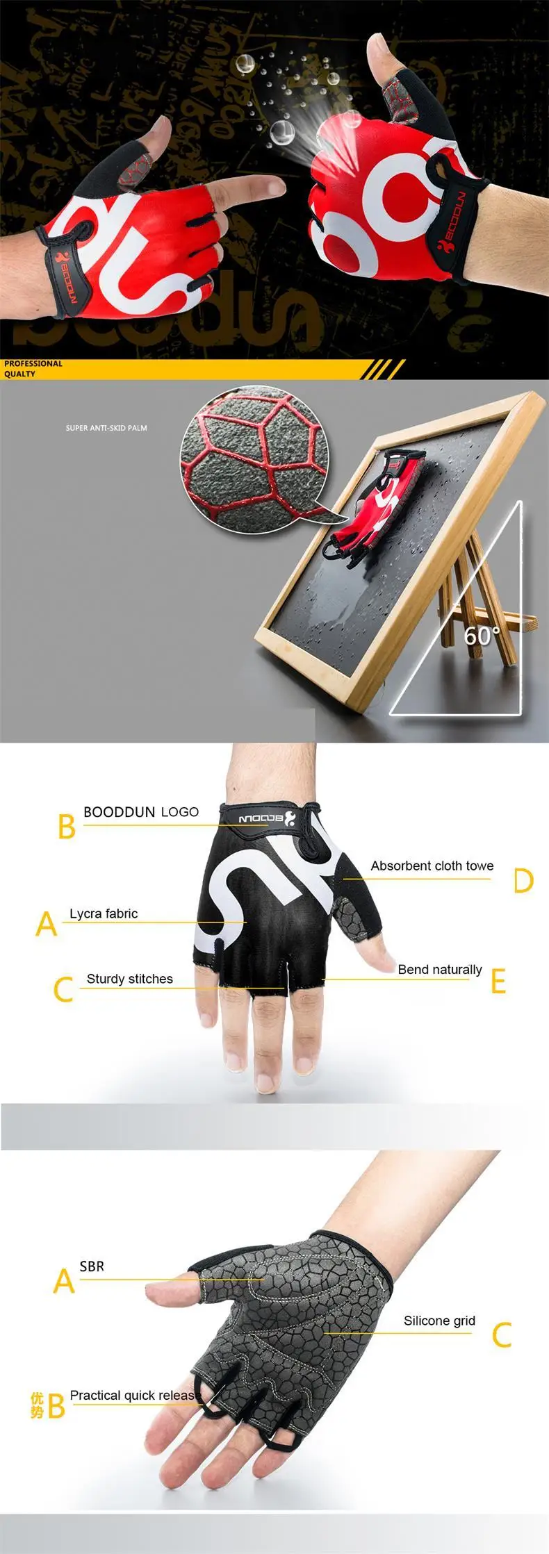 Boodun спортивные перчатки для спортзала 3D гелевые мягкие противоскользящие перчатки для тяжелой атлетики Фитнес Бодибилдинг Кроссфит тренировки