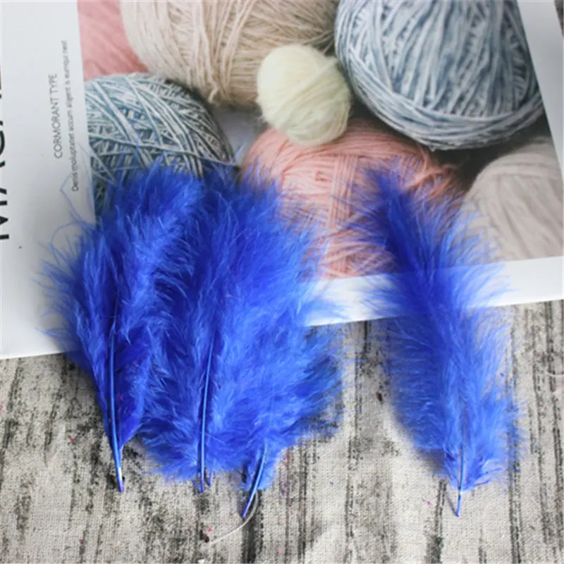 blue 50pcs DIY Перья Индейки 50 шт 10-15 см 4-6 дюймов свадебное украшение Перья шлейфы аксессуары для одежды перья - Цвет: blue 50pcs