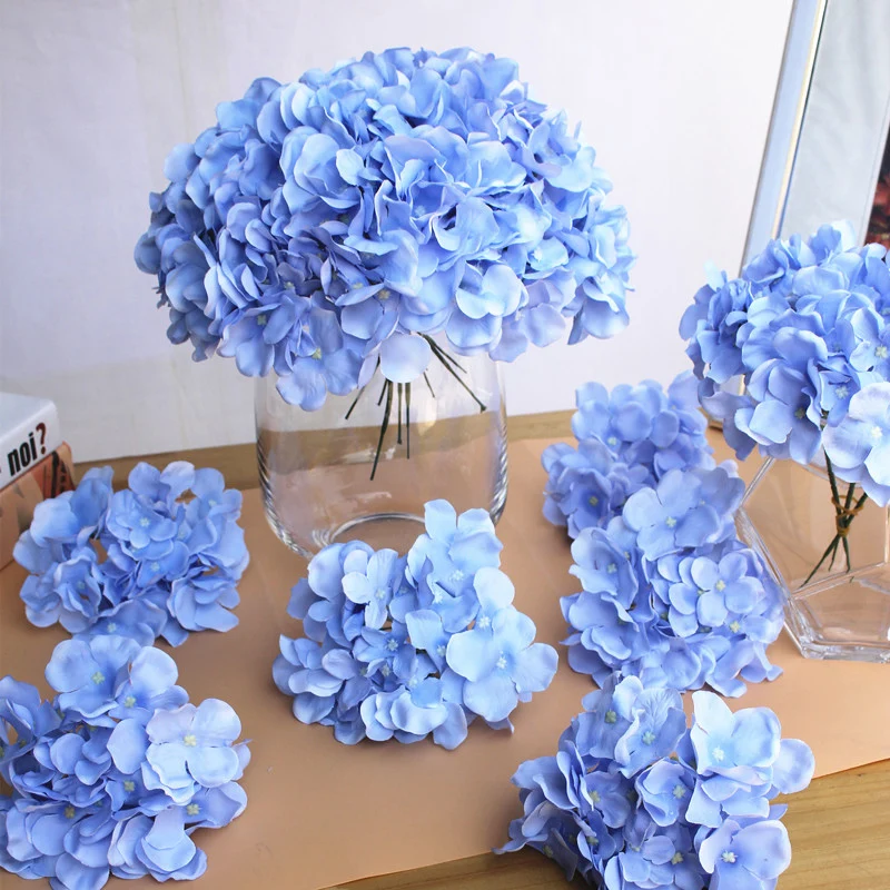 

10pcs/lot Colorful Decorative Flower Head Artificial Silk Hydrangea DIY Home Party Wedding Arch Background Wall Decorative Flowe