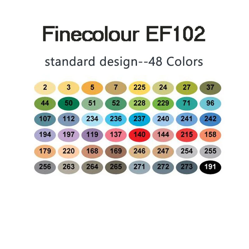 Finecolour на спиртовой основе маркеры с кистью EF102 мягкий ультра тонкого помола ручки 12/24/36/60/72 Цвета школьный комплект с двойной головкой маркер для рисования - Цвет: 48 colors
