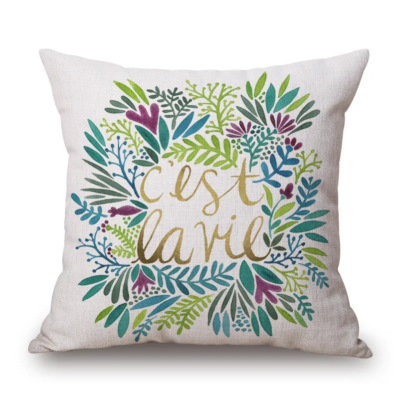 Home Decorative Cushion Covers Square 18" Vintage Decor Flower World Sofa Throw Pillows Case | Дом и сад