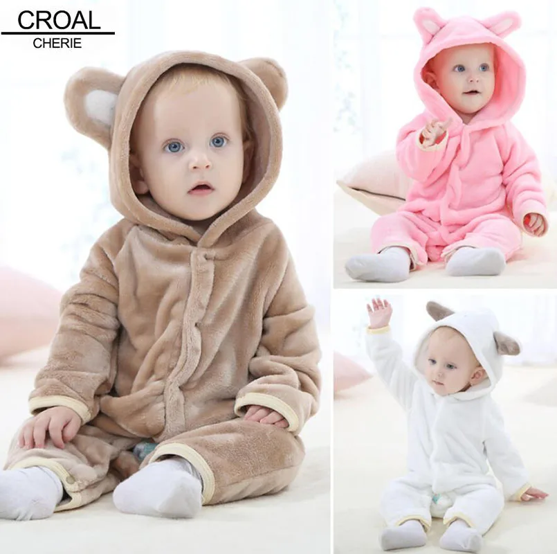 Мягкая теплая зимняя одежда унисекс для новорожденных от 0 до 18 месяцев костюм с