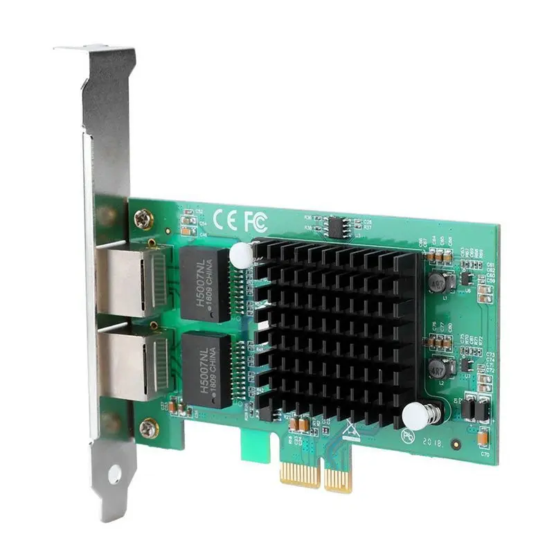 Для Intel 82575 Pci-E X1 2-портовый гигабитный Ethernet-сервер адаптер сетевая карта для ПК |