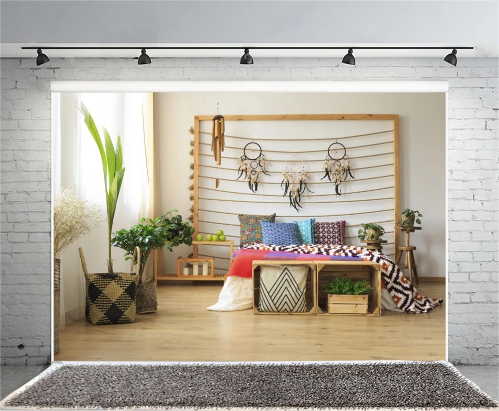 Laeacco Boudoir комната Ловец снов растения подушки фотографии фоны индивидуальные