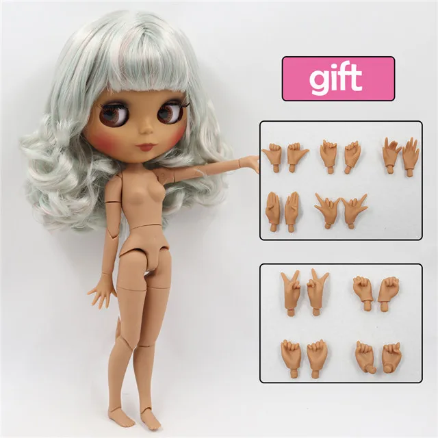 dark matte face Фабрика blyth кукла bjd шарнир тела белая кожа bjd 30 см матовый лица резные губы с бровей индивидуальные лица - Цвет: dark matte face