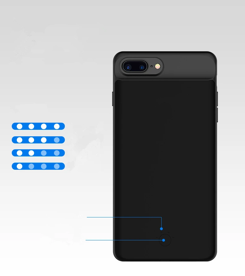 Ультра тонкий силиконовый материал для iPhone 6 6S 7 8 батарея зарядное устройство чехол мощность Чехол Smart запасные аккумуляторы для телефонов 4,7 дюймов