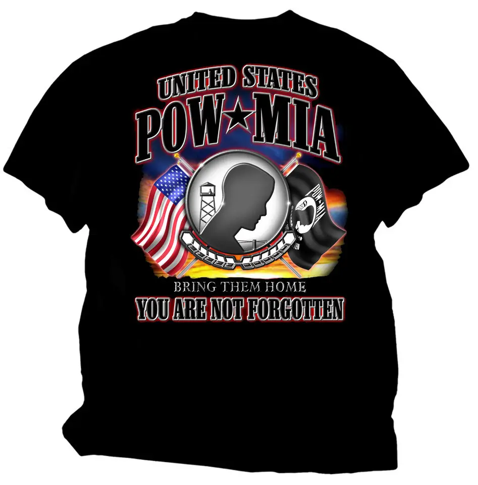 POW MIA футболка с флагом NWT военно воздушные силы морской флот Вьетнам|Мужские