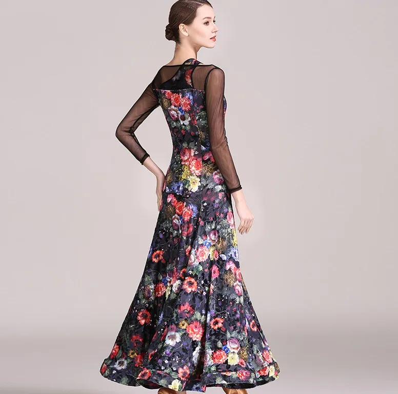 adult Ballroom dance dresses ballroom dancing girls waltz dress green black S9031 | Тематическая одежда и униформа