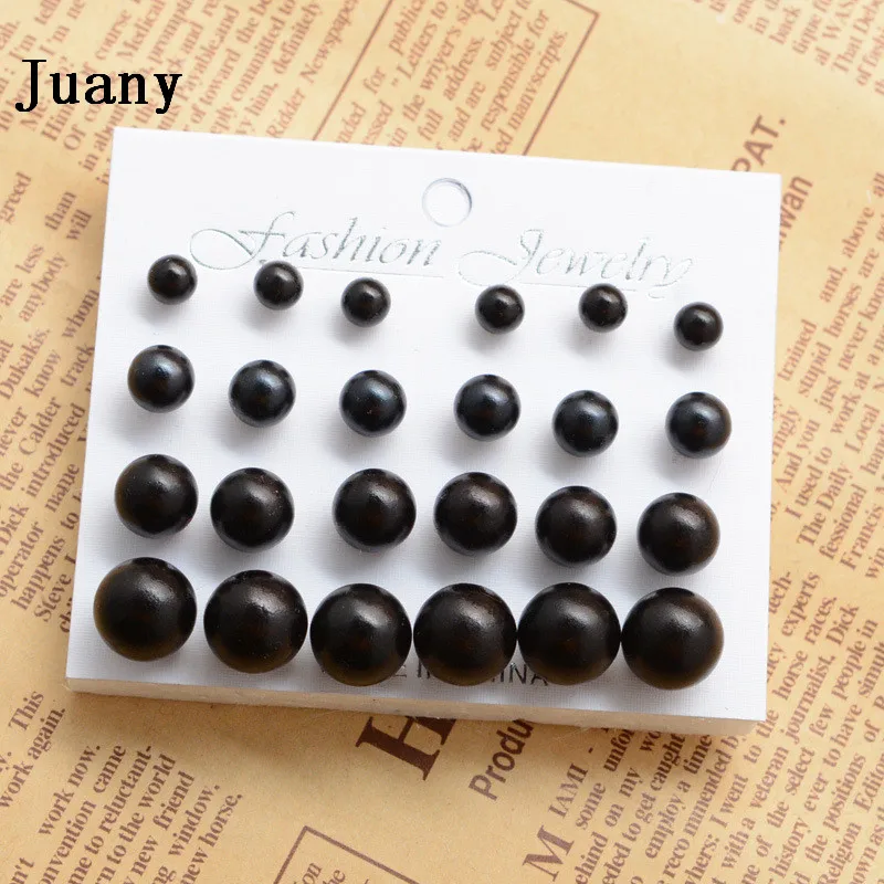 Дешевые серьги-гвоздики 12 шт. для женщин модные juany | Украшения и аксессуары