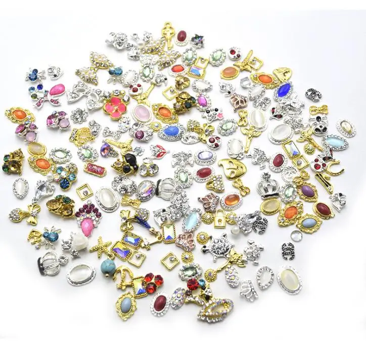 

10pc Mix Bows/Flower/ Crystal Nail Charms, Nail Jewelry Clear Rhinestone glitter charm Nail DIY deco/ jewelry handmade supply JS
