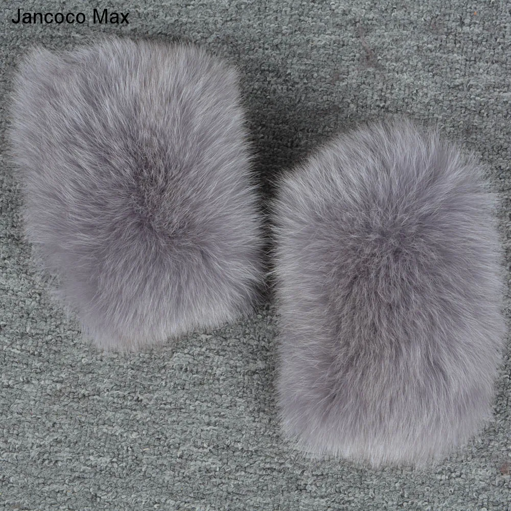 Jancoco Max зима женский Настоящий Лисий Мех рукава манжеты браслет-кольцо енот мех манжеты для моды парка пальто куртки Люкс S7231
