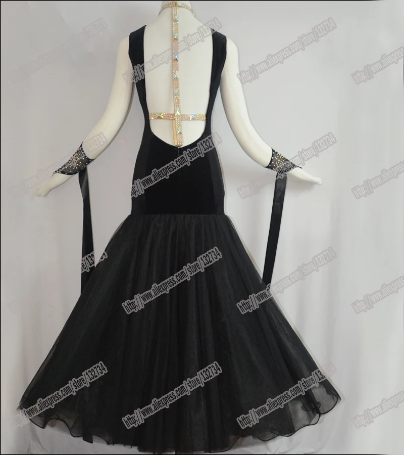 Современный Вальс Танго бальное платье для танцев гладкое стандартное девочек B